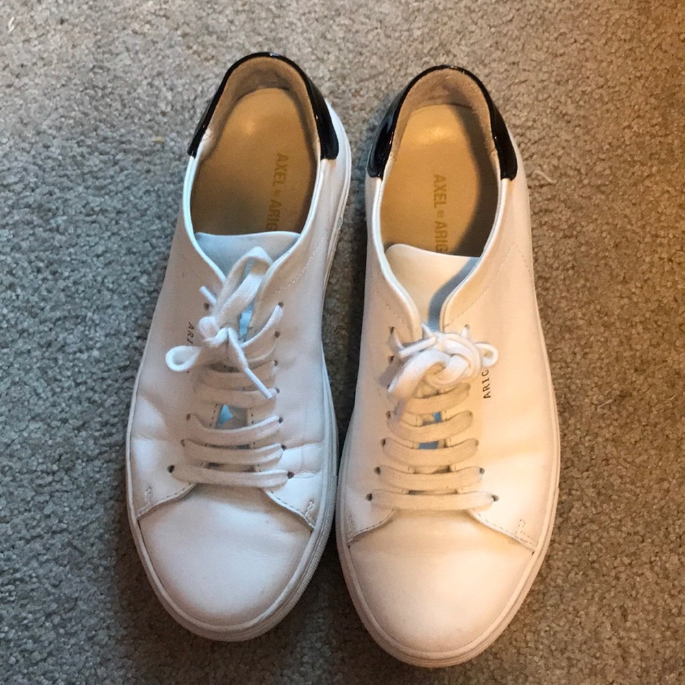 white leather axel & arigato sneakers